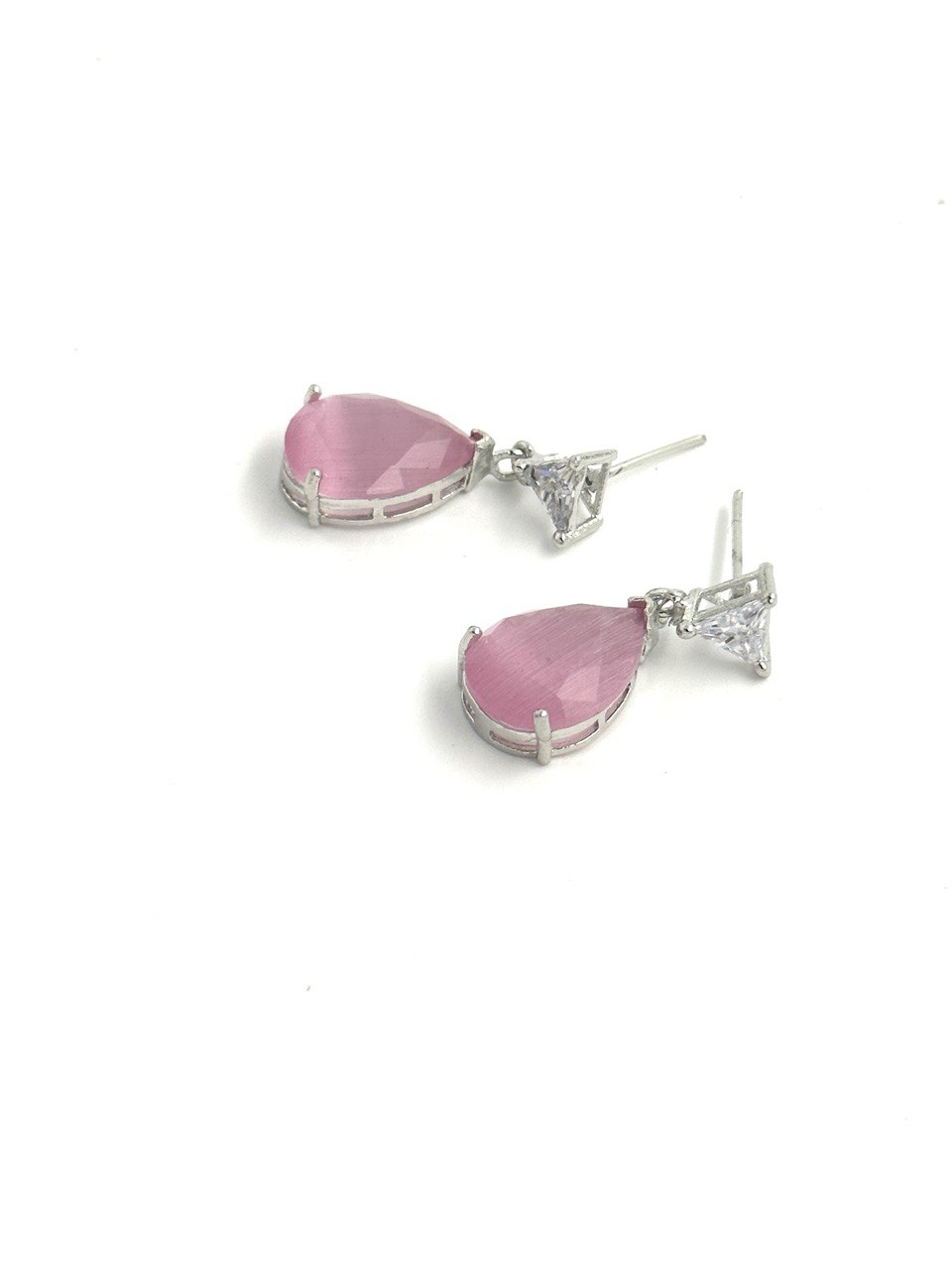 Pink American diamond dangler