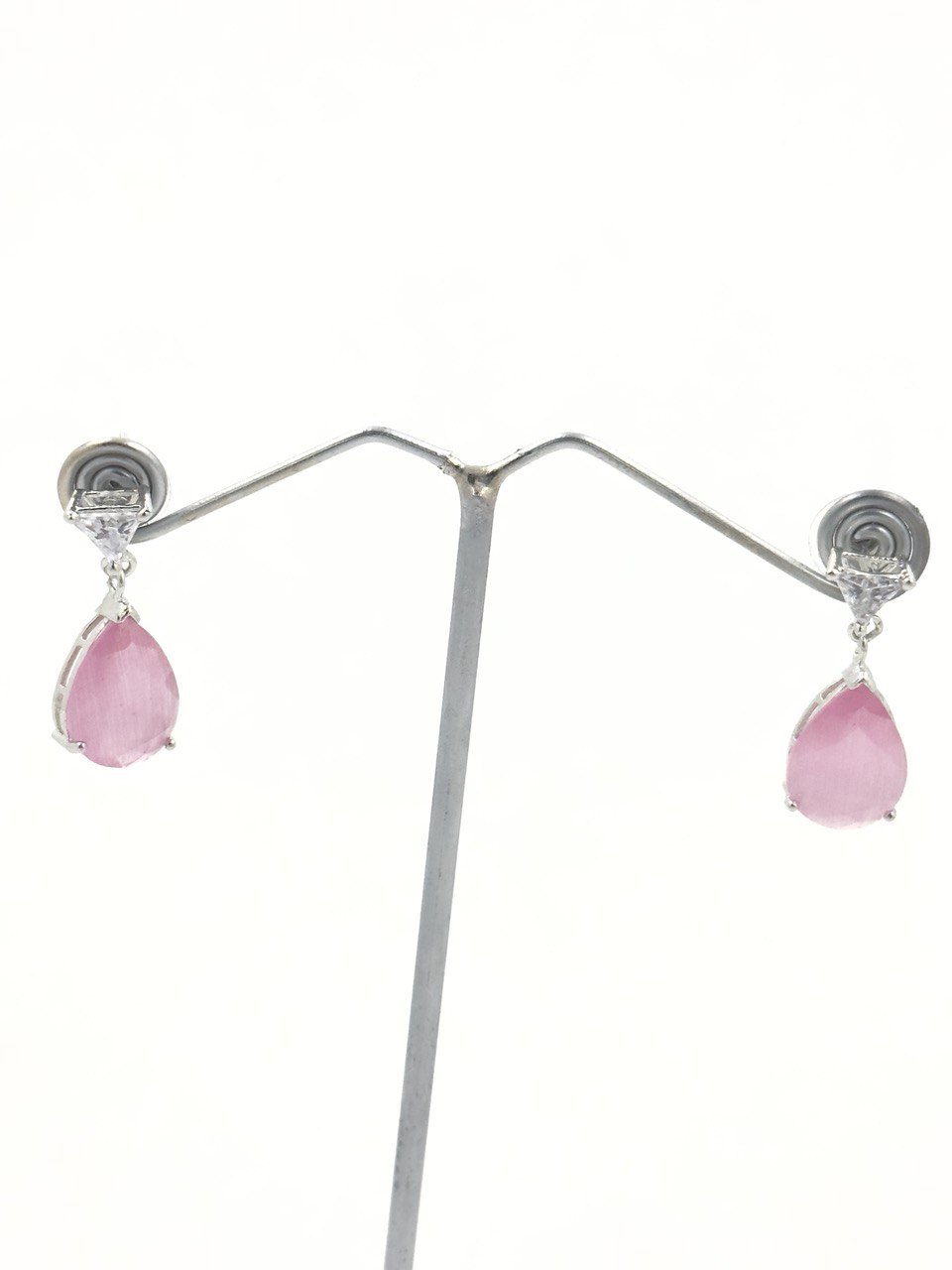 Pink American diamond dangler