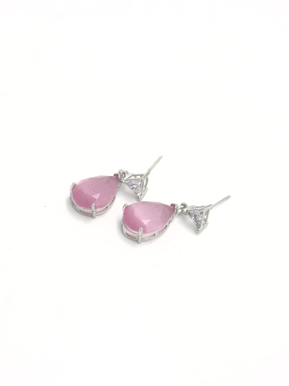 Pink American diamond dangler