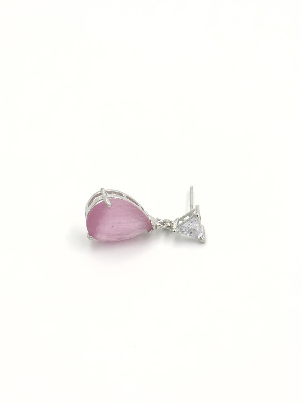 Pink American diamond dangler