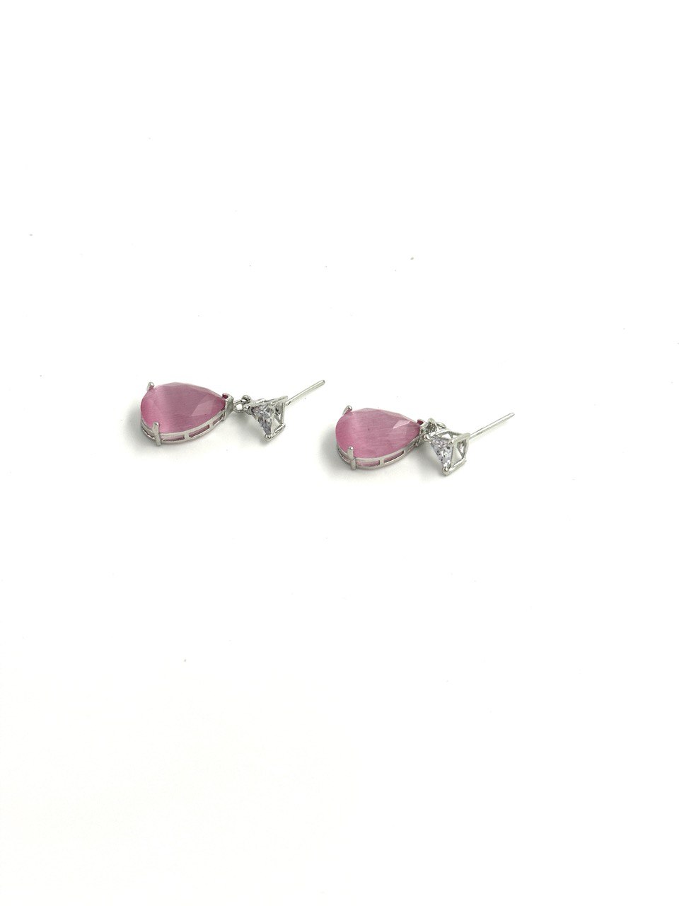 Pink American diamond dangler