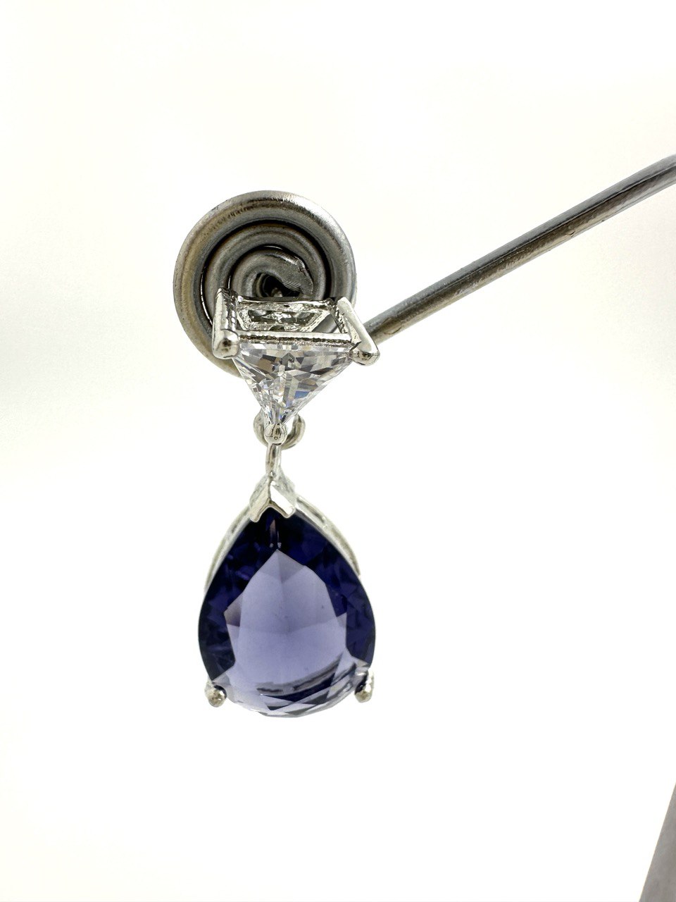 Purple American diamond dangler