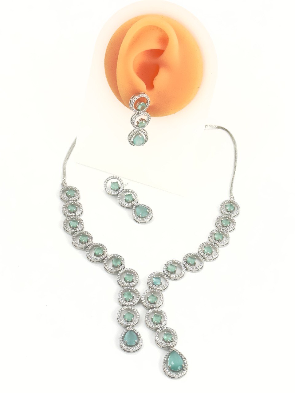 Mint American Diamond Necklace set