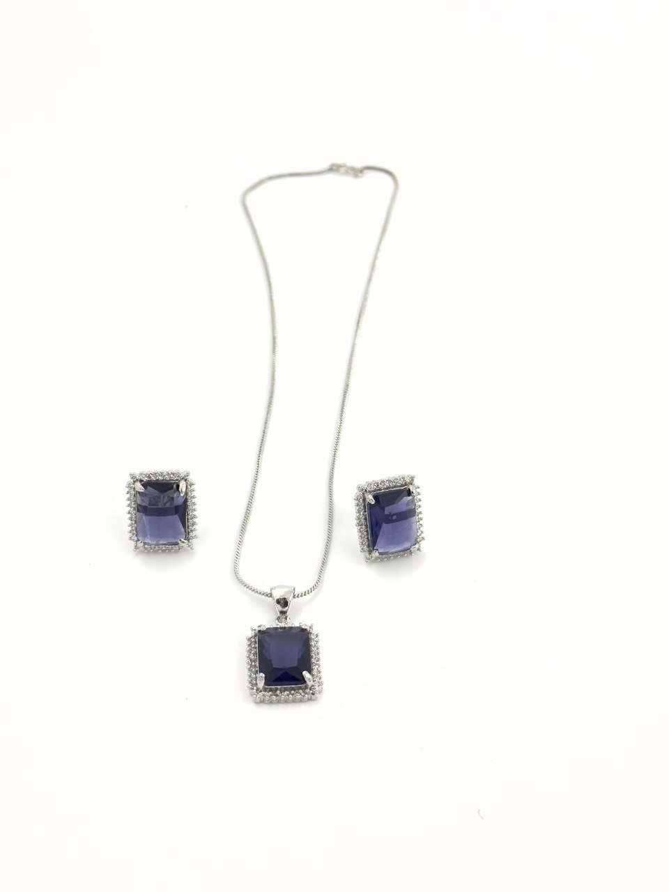 Purple American Diamond Necklace set