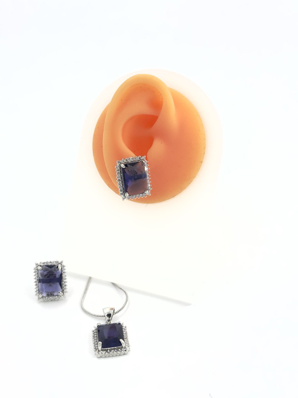 Purple American Diamond Necklace set