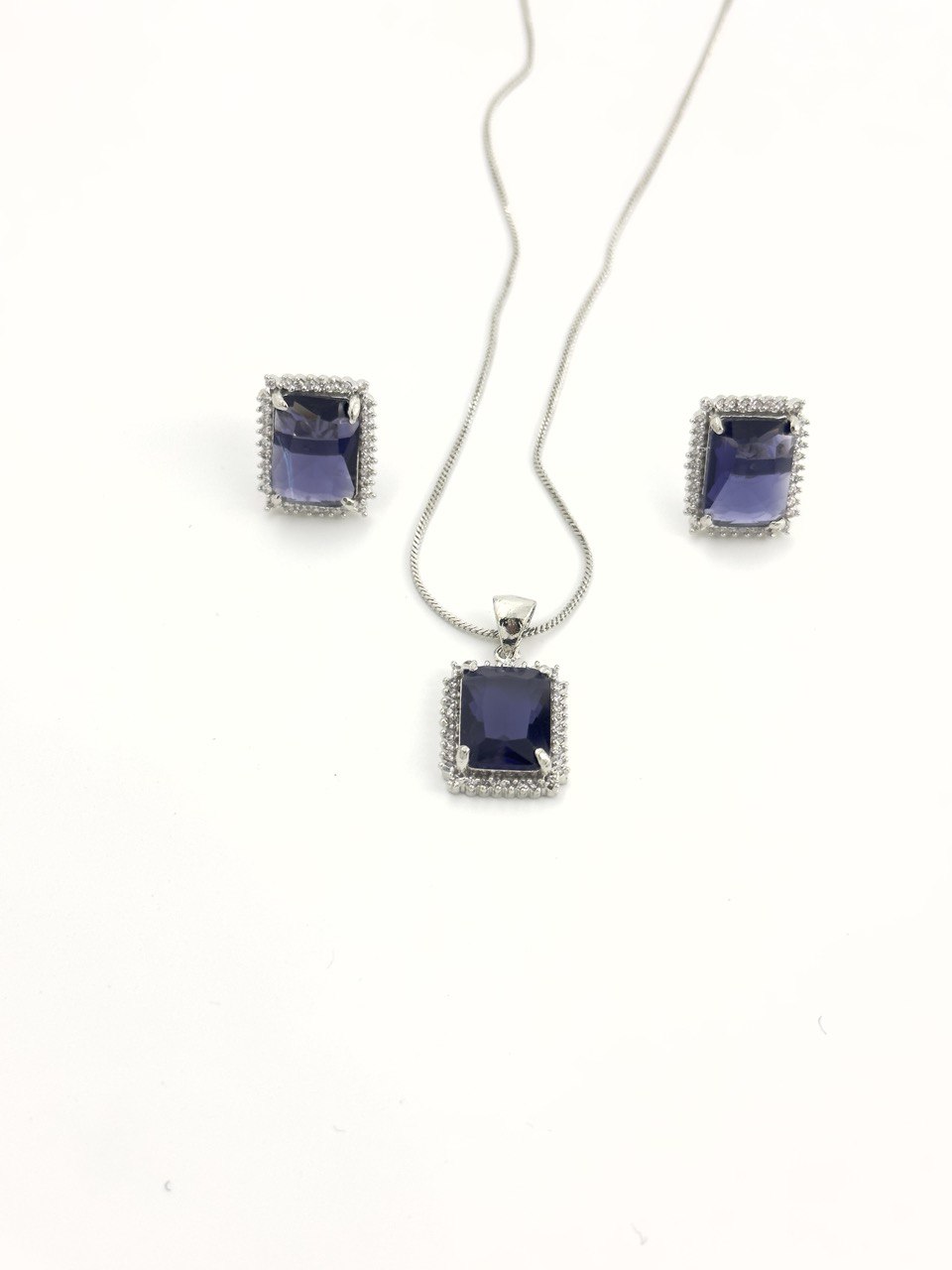 Purple American Diamond Necklace set
