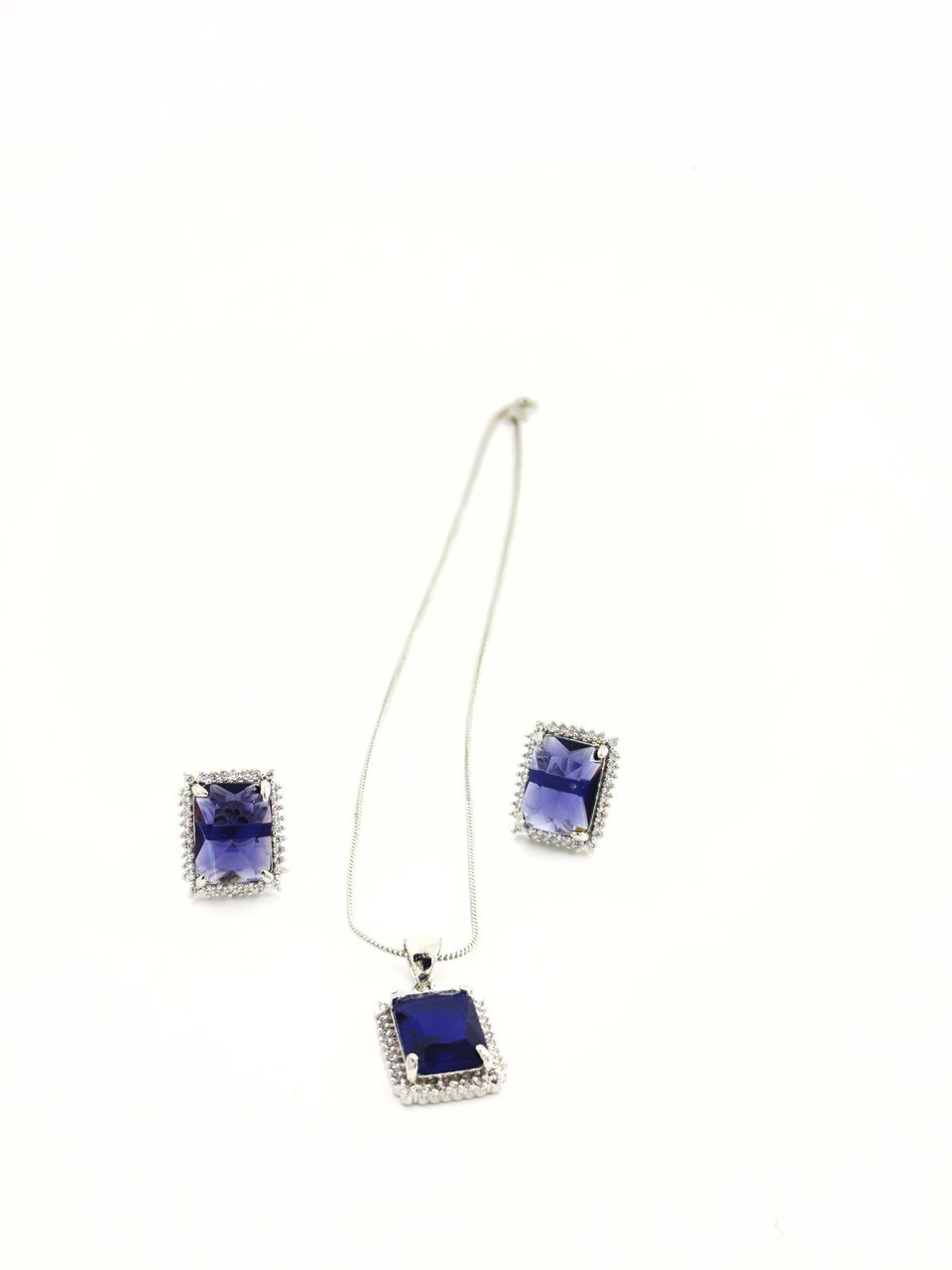 Purple American Diamond Necklace set