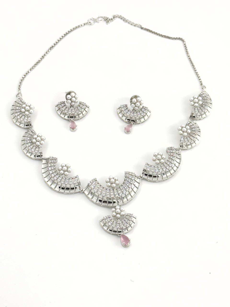 Rhodium Necklace set