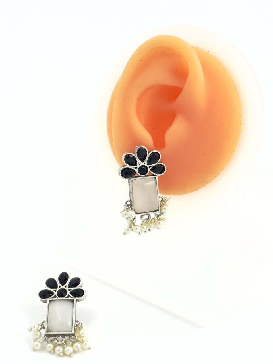 Multicolour oxidized German silver studs