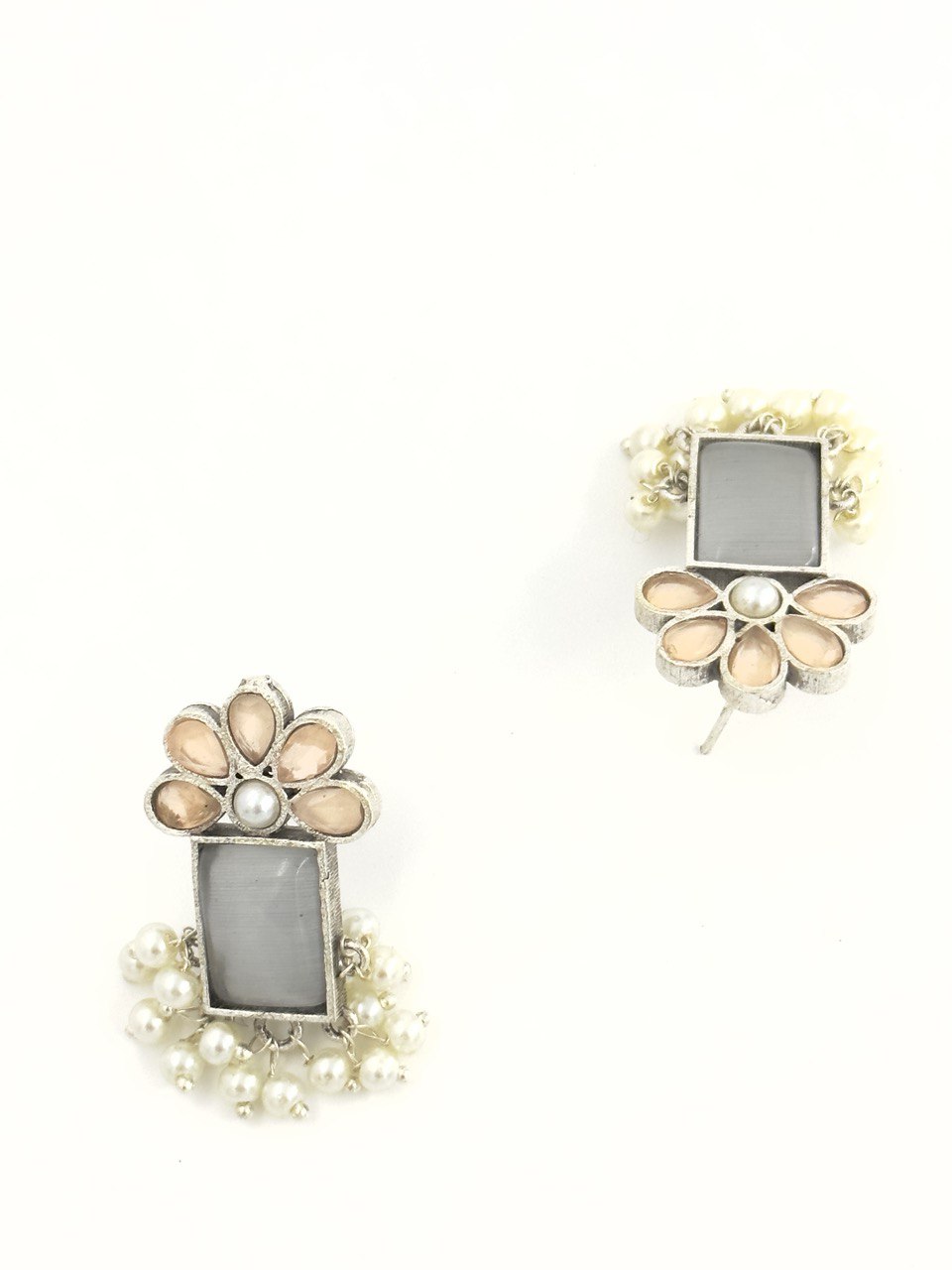 Multicolour oxidized German silver studs