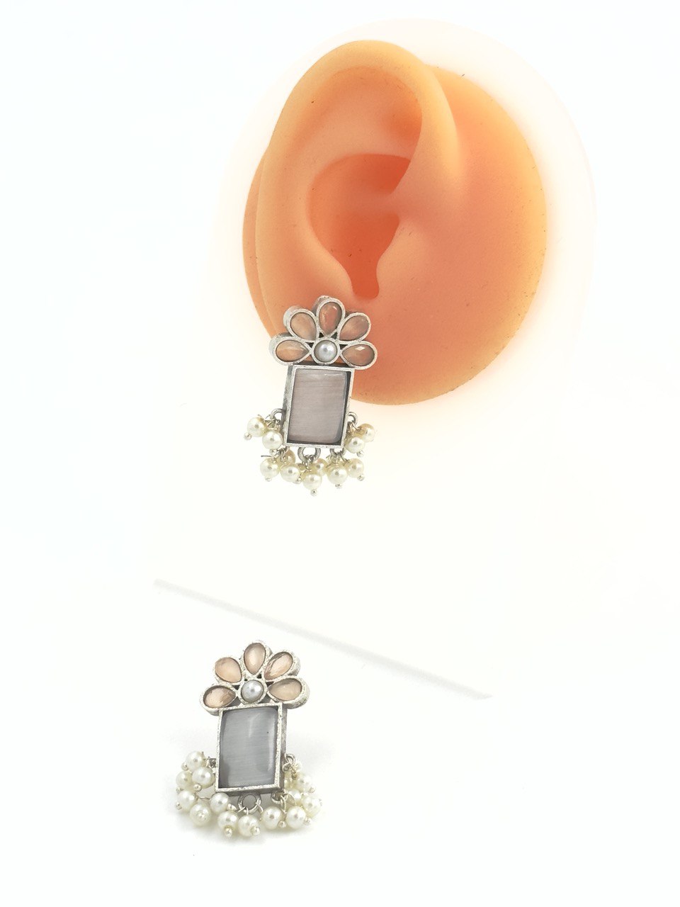 Multicolour oxidized German silver studs
