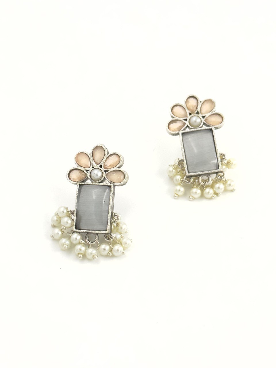 Multicolour oxidized German silver studs