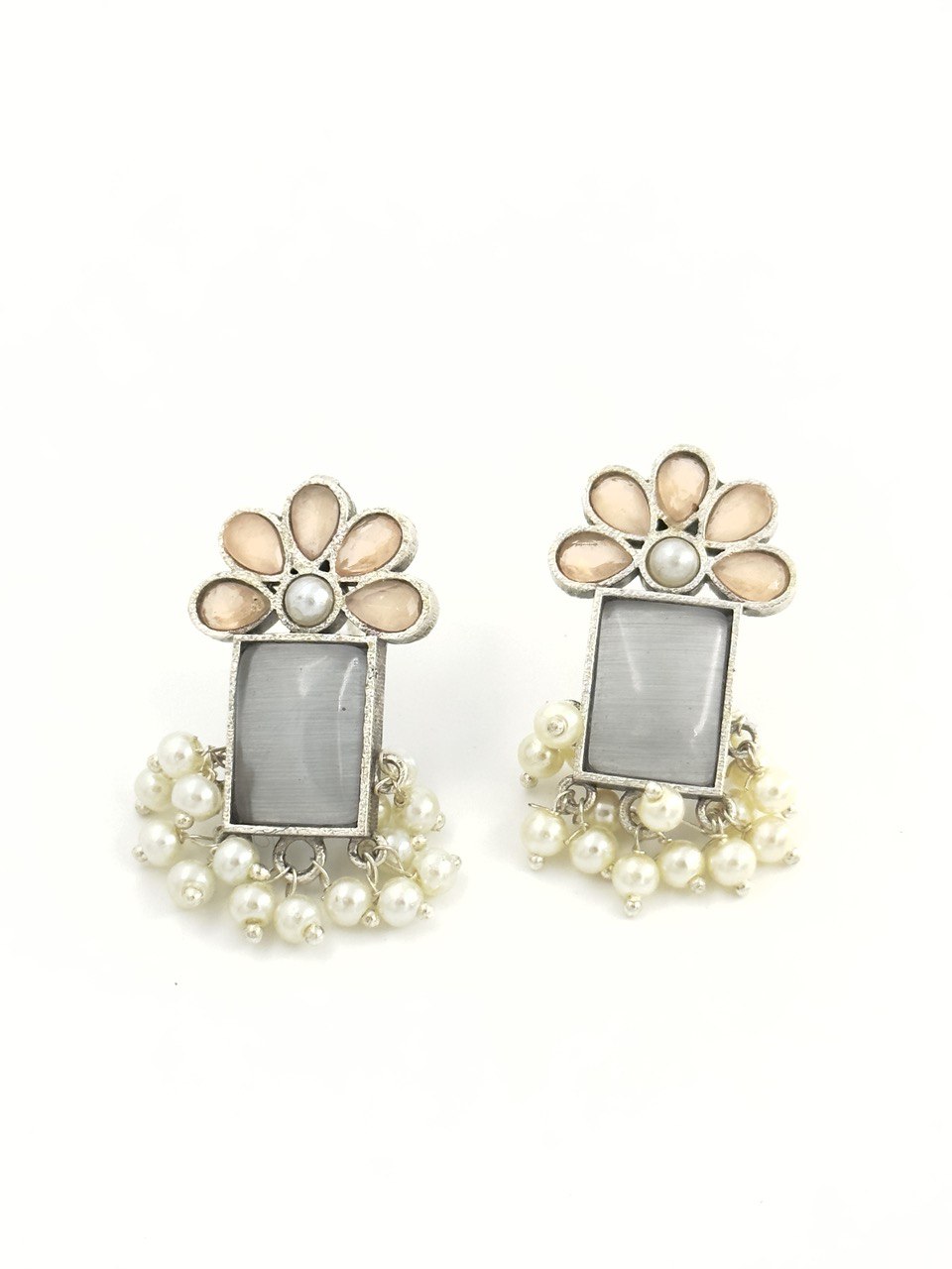 Multicolour oxidized German silver studs