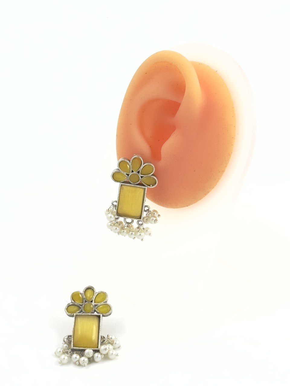 yellow oxidized German silver studs