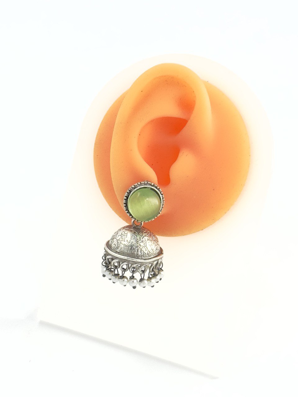Green Antique Jhumkis