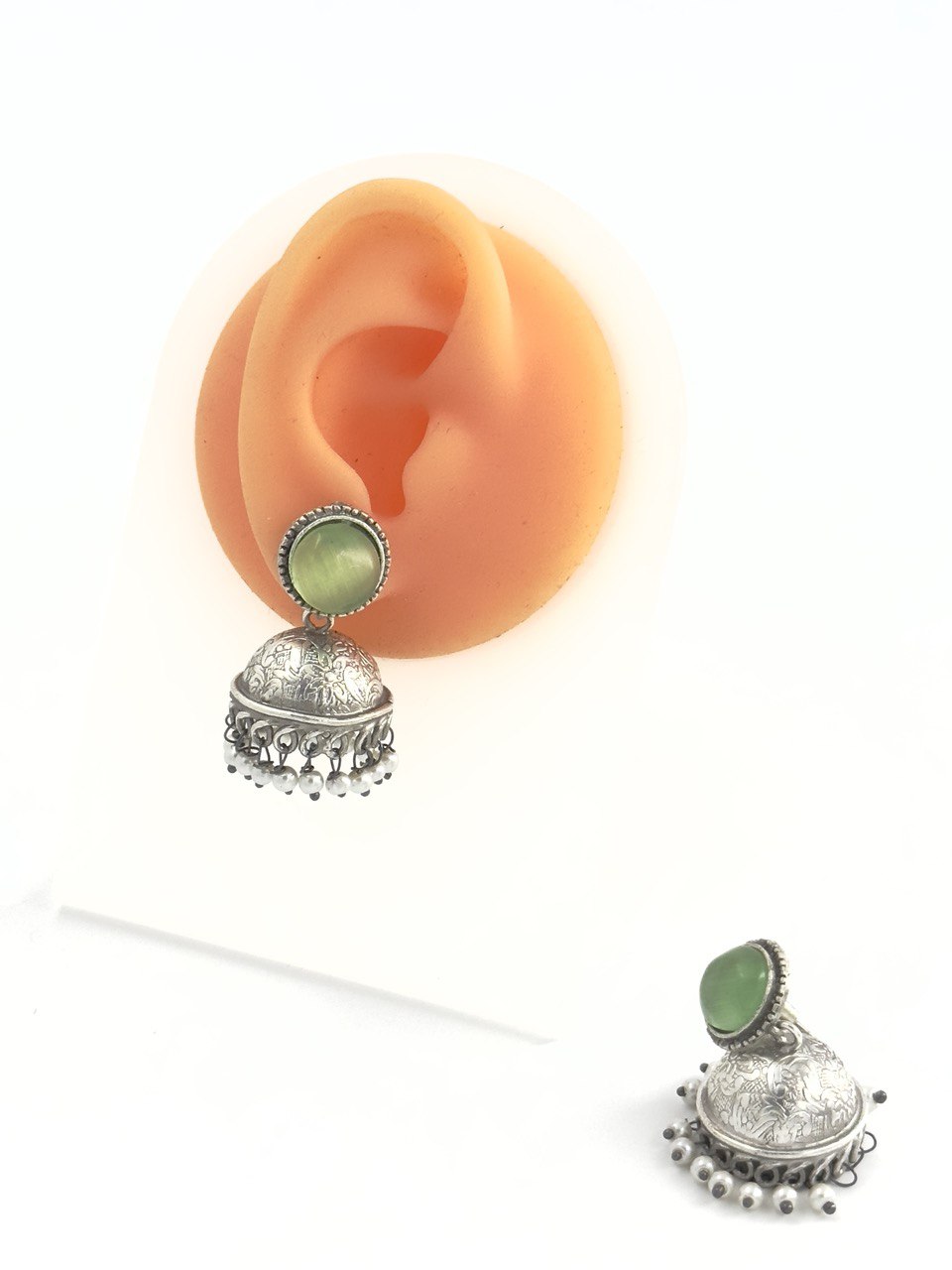 Green Antique Jhumkis