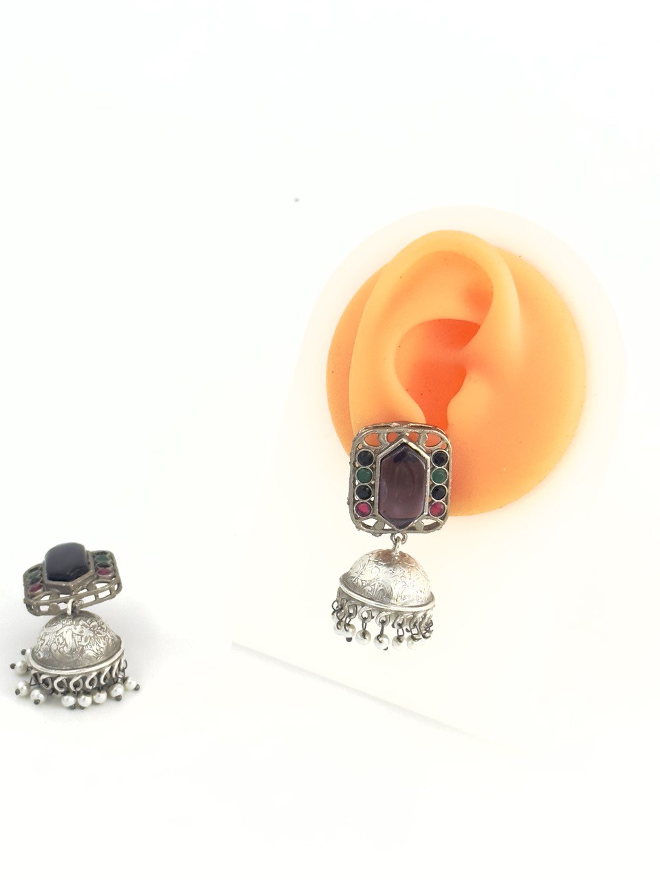Purple Antique Jhumkis