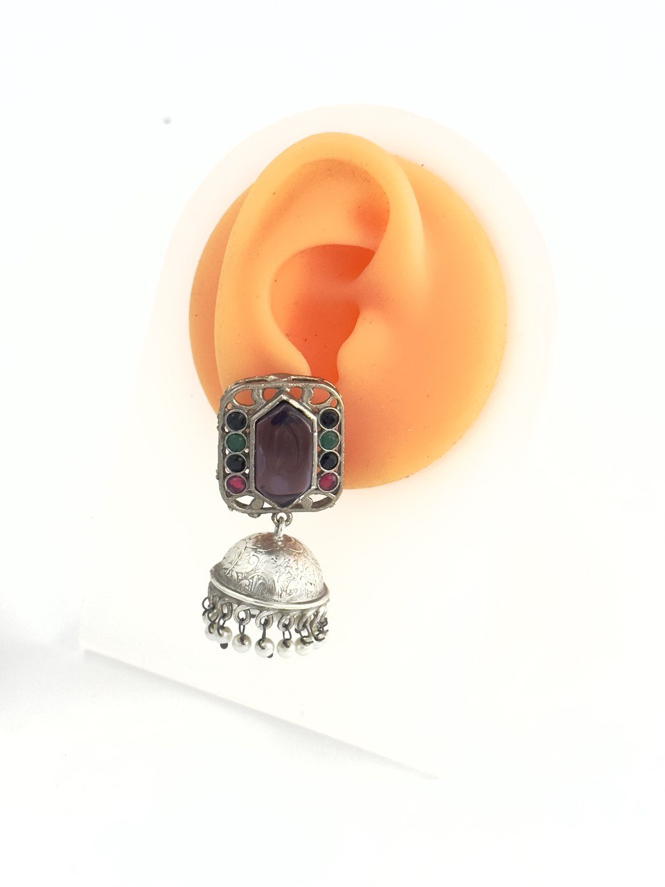 Purple Antique Jhumkis