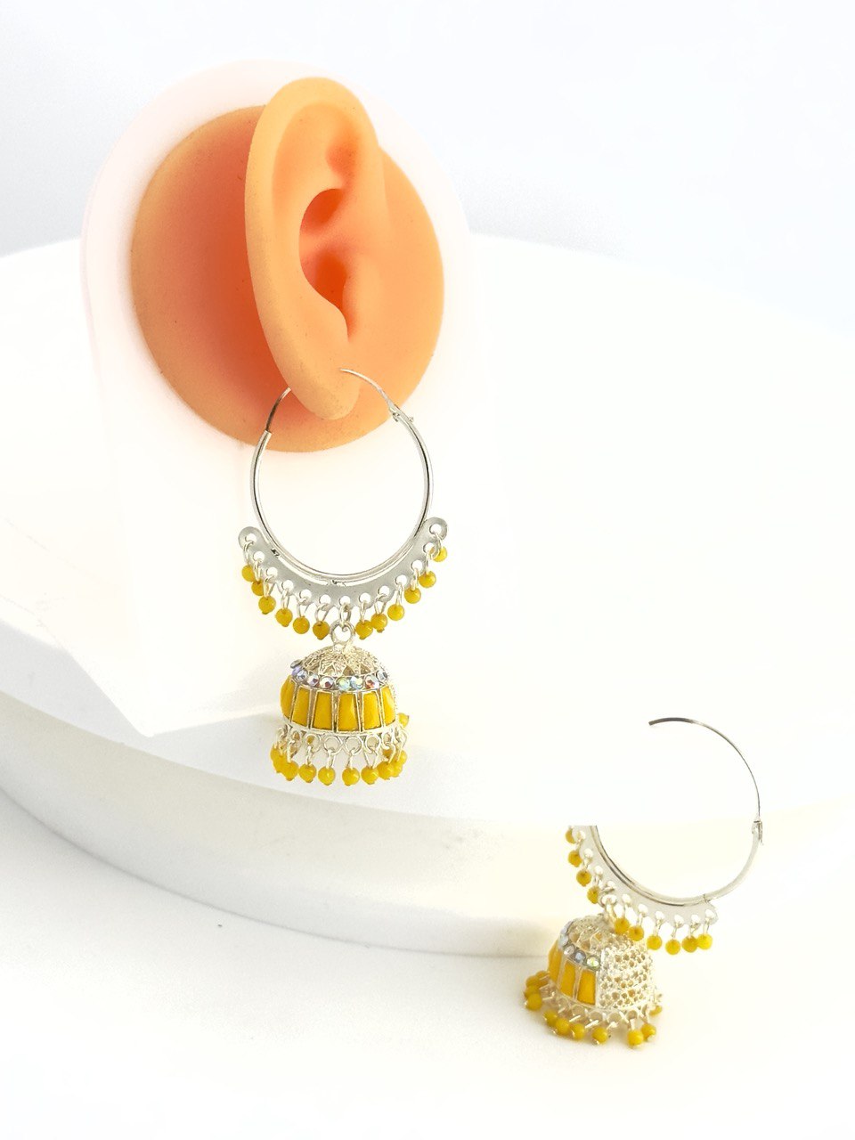 Yellow Aadhya Jhumkis