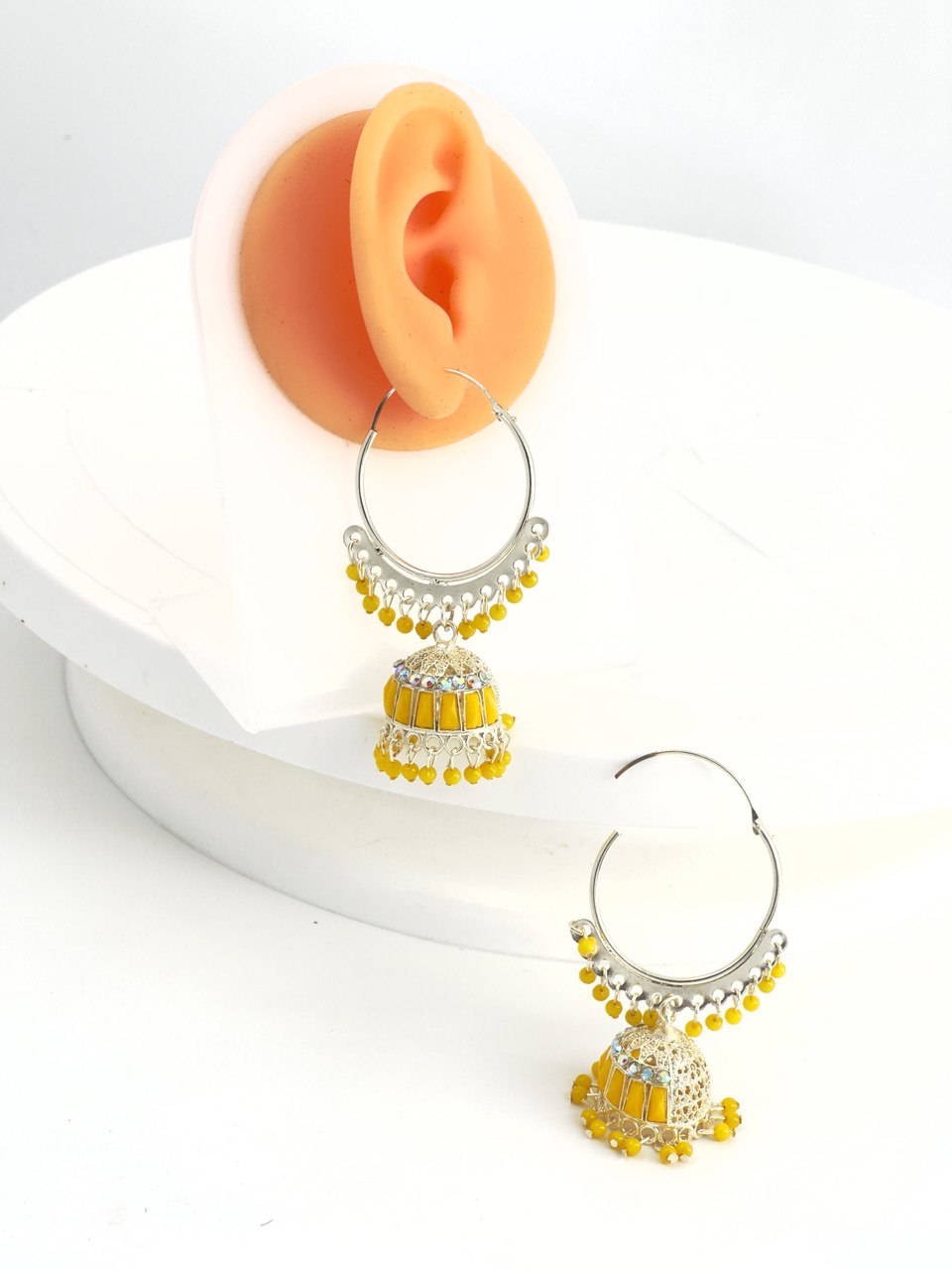 Yellow Aadhya Jhumkis