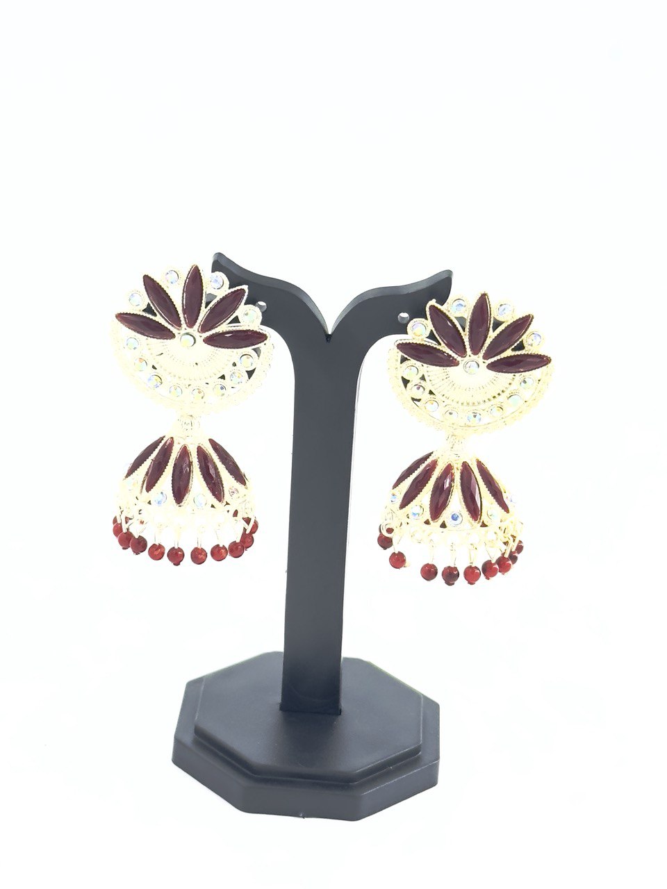 Brown Meenakari Jhumkis