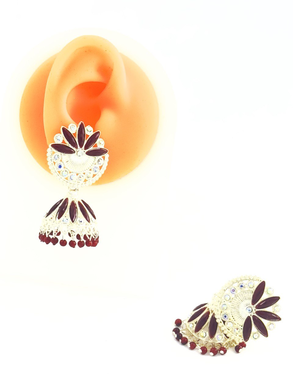 Brown Meenakari Jhumkis