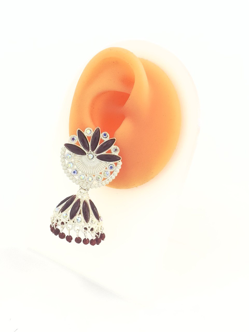 Brown Meenakari Jhumkis