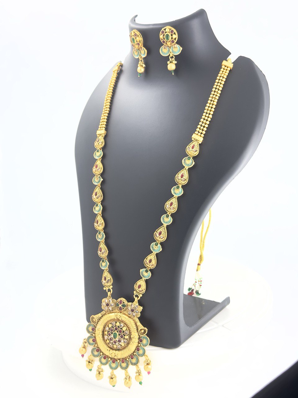 Multicolour gold plated jewellery set