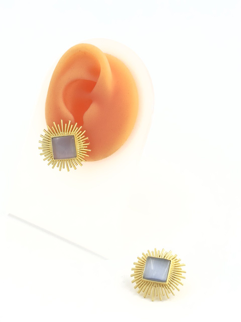 Grey gold plated studs