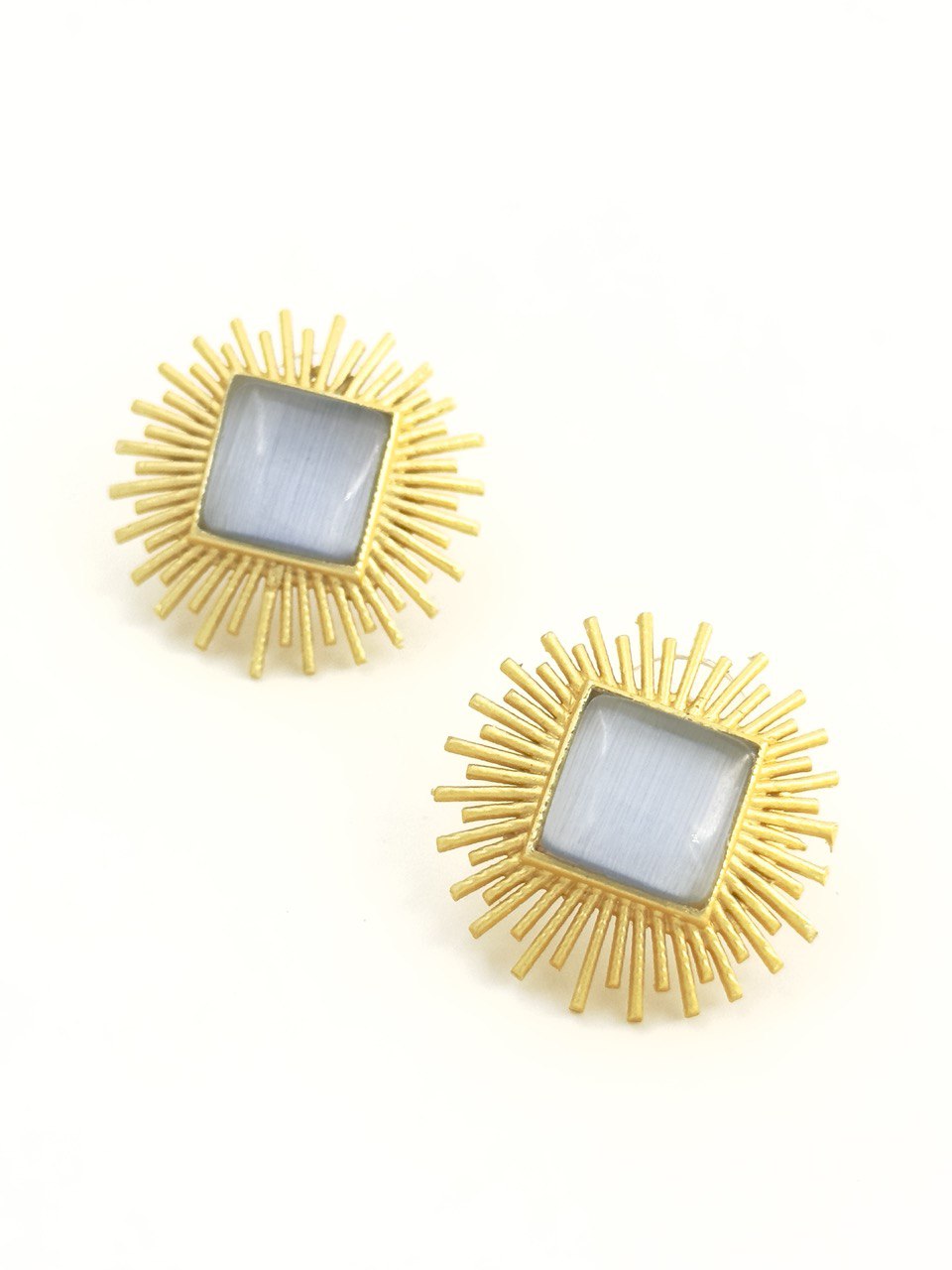 Grey gold plated studs