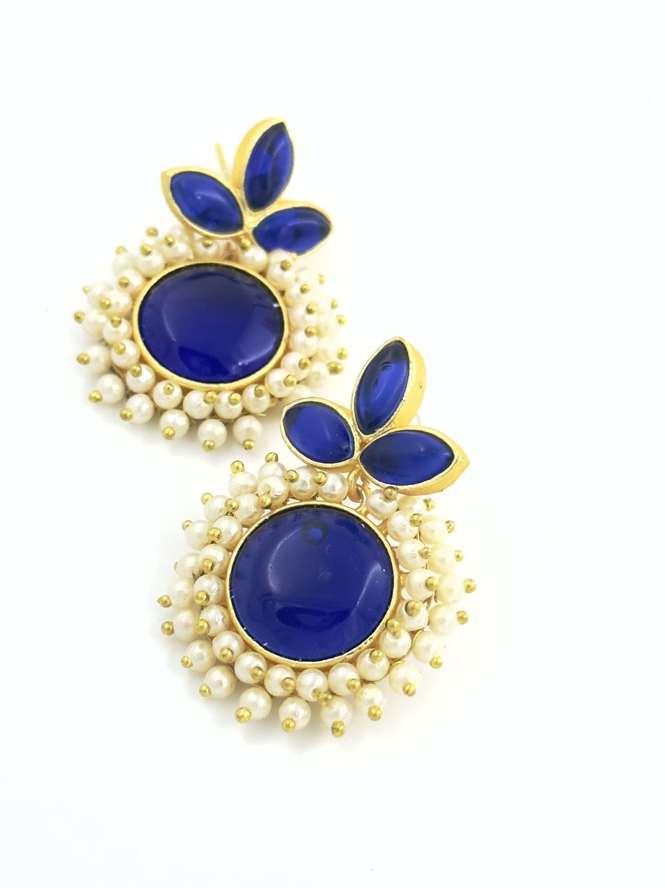 Blue gold plated studs