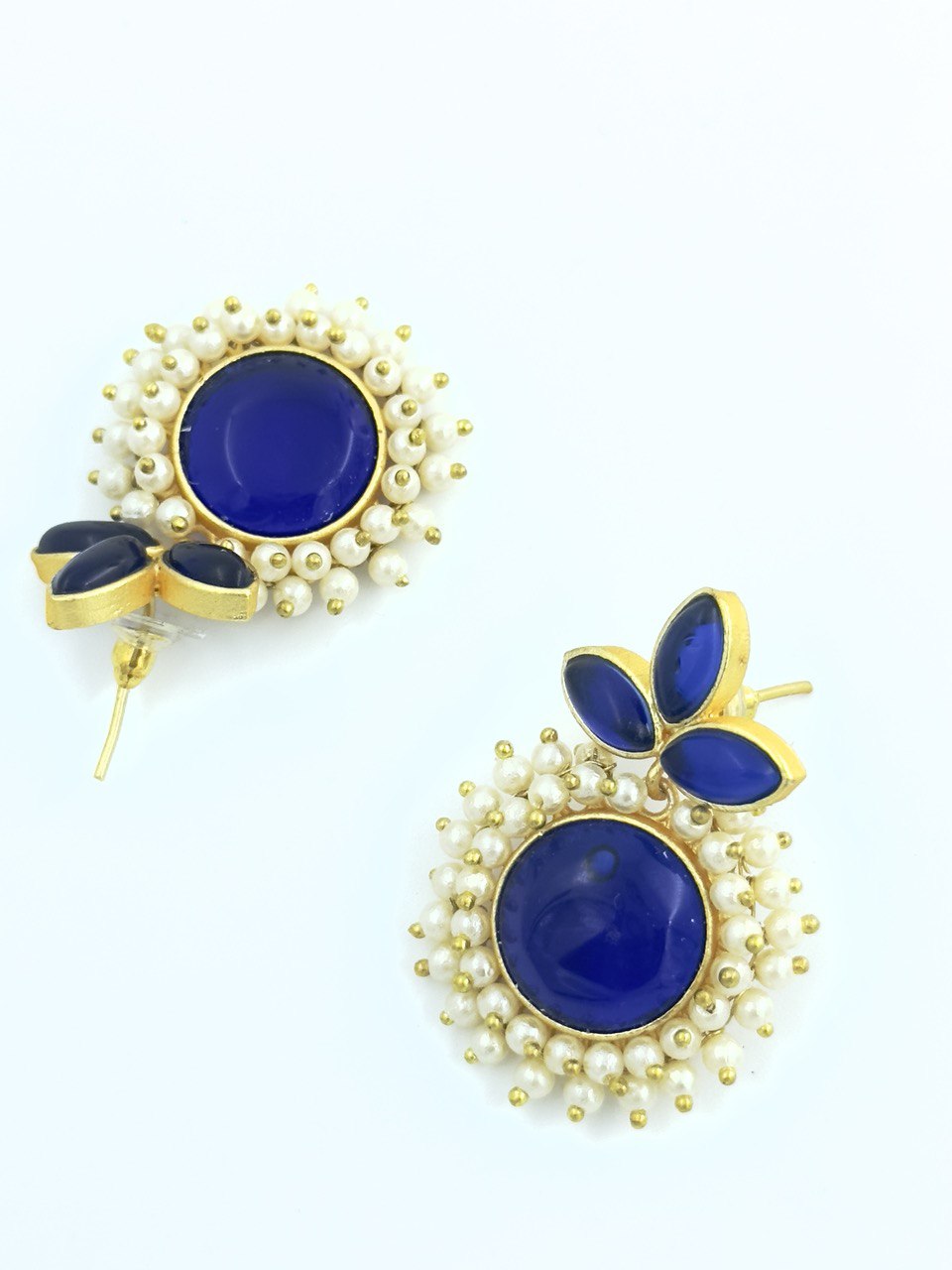 Blue gold plated studs