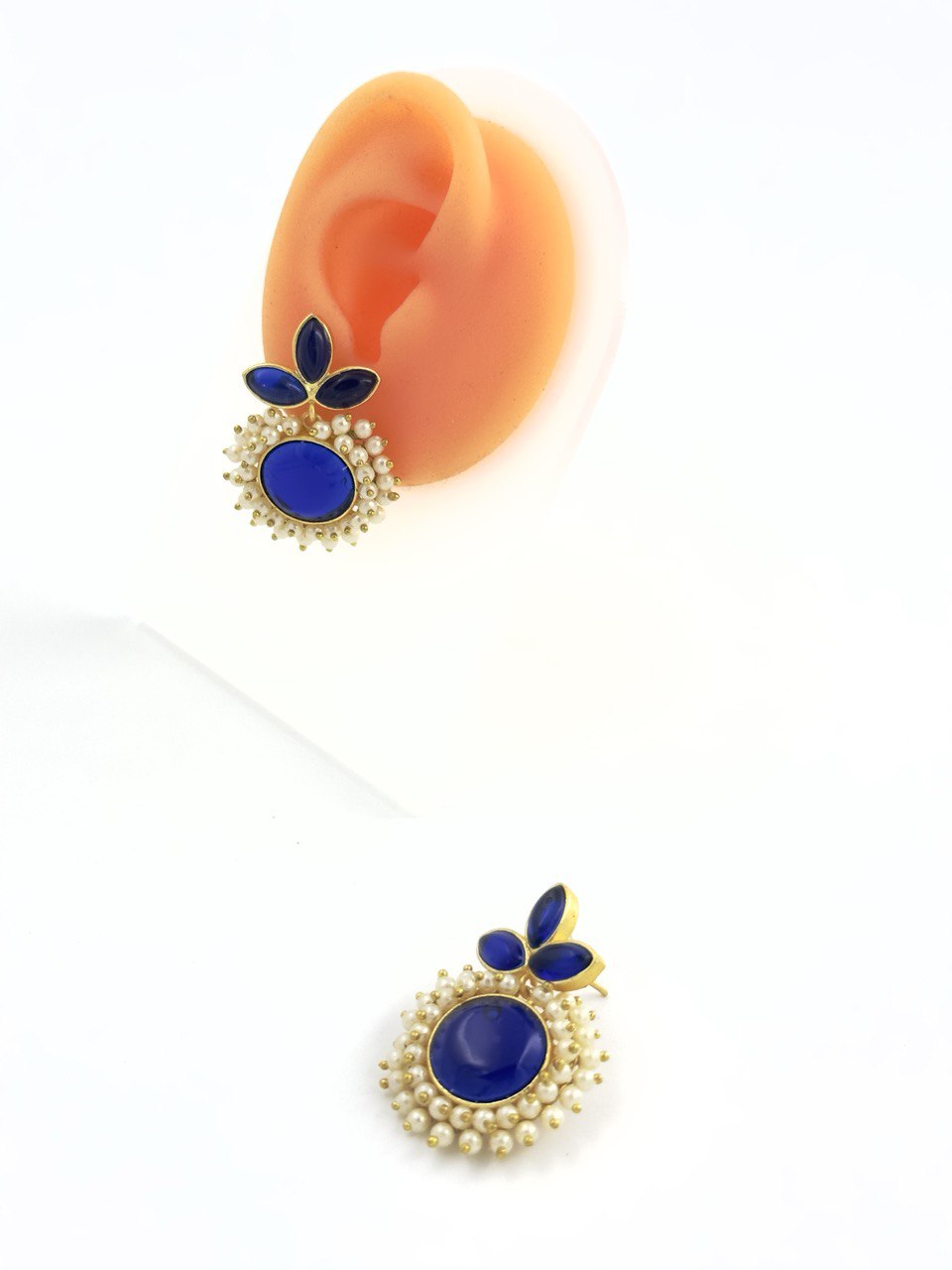Blue gold plated studs