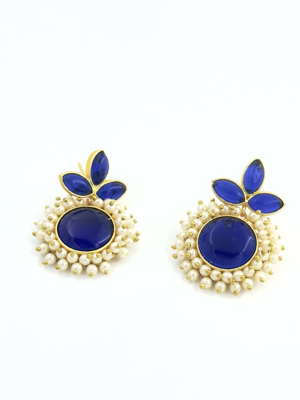 Blue gold plated studs