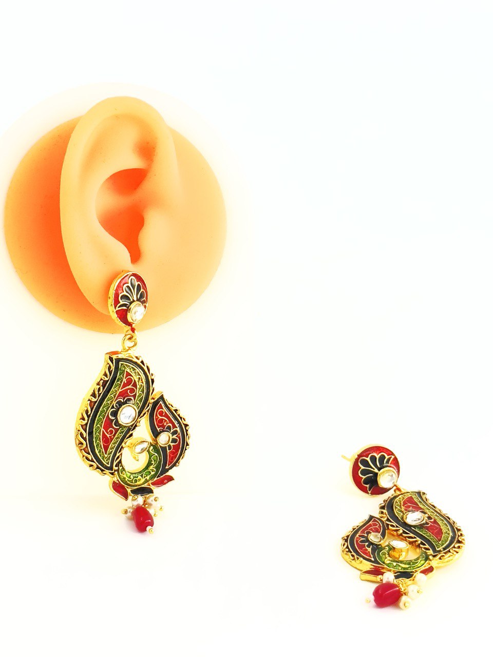 Multicolour Meenakari dangler