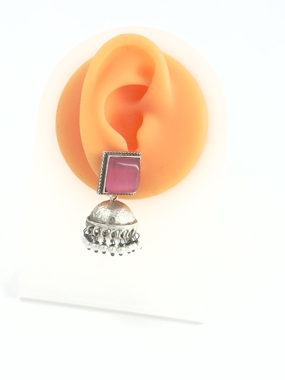 Pink Antique Jhumkis