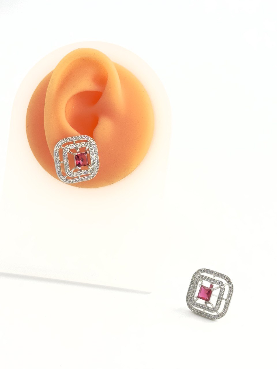 Pink American Diamond studs