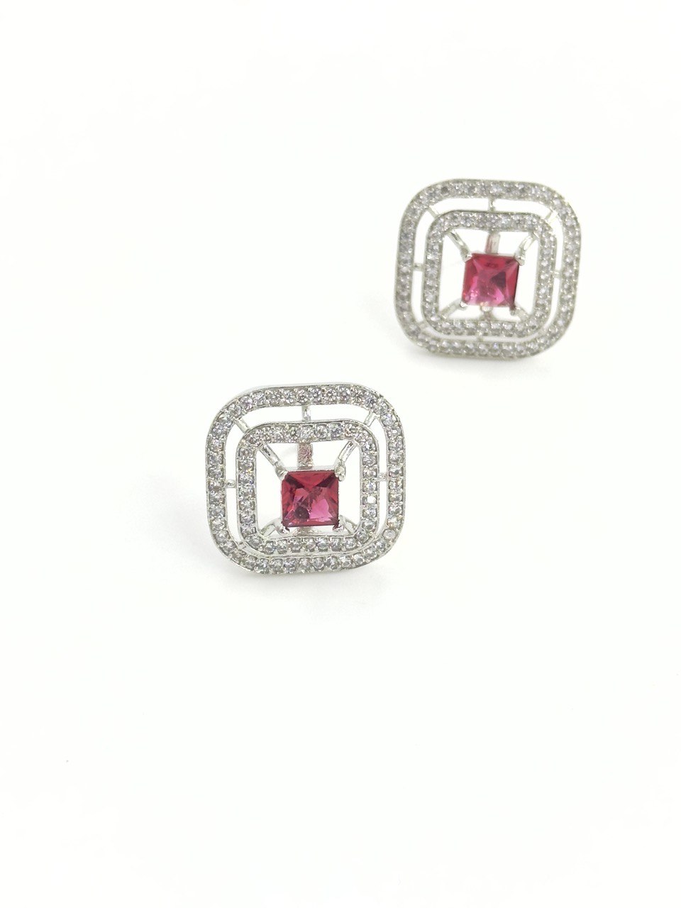 Pink American Diamond studs