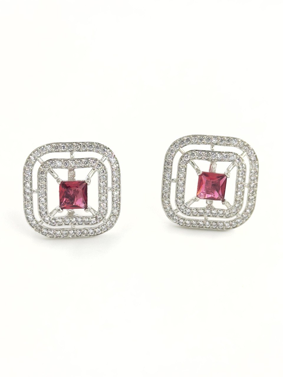 Pink American Diamond studs