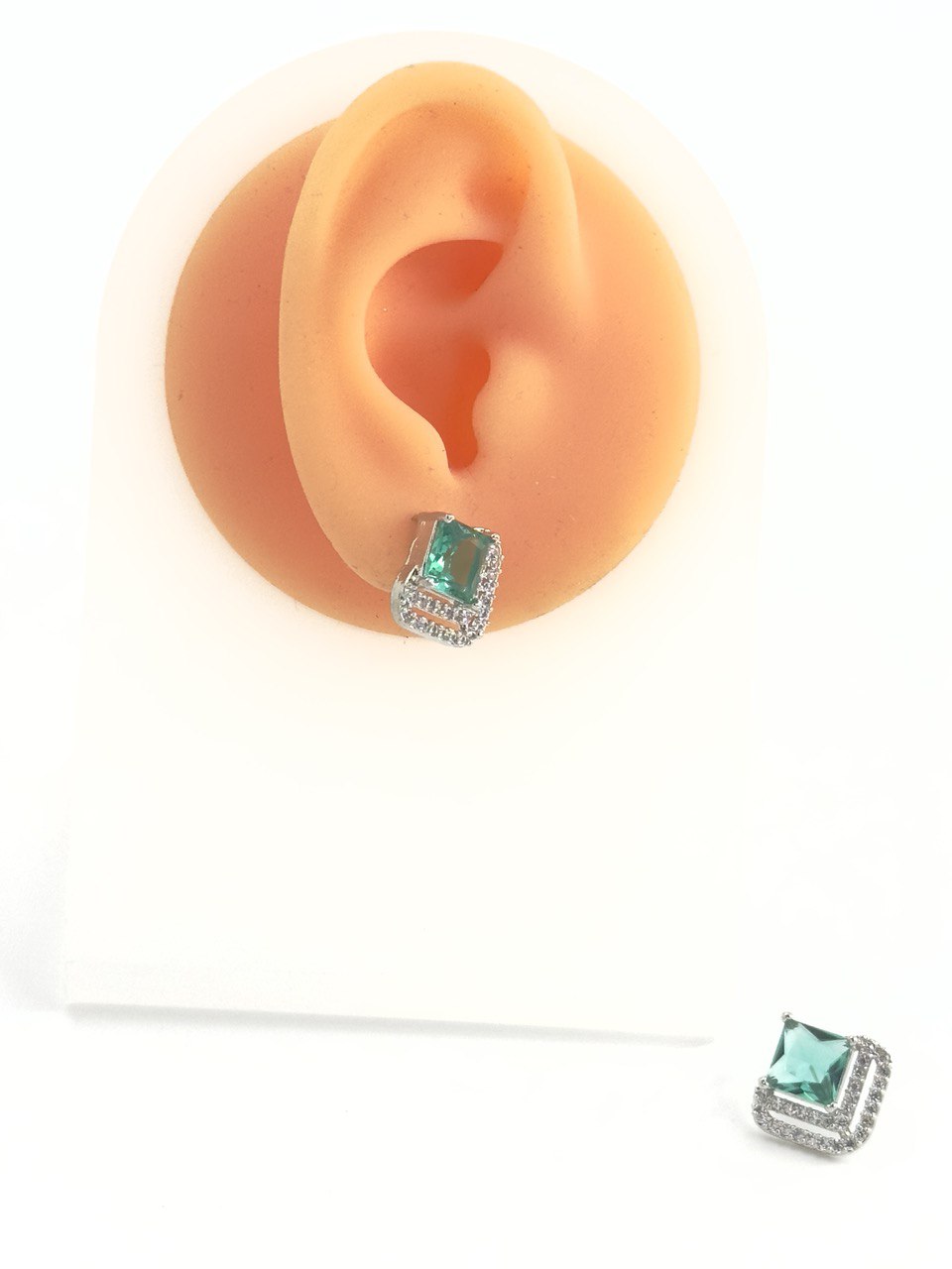 Sea green American Diamond studs