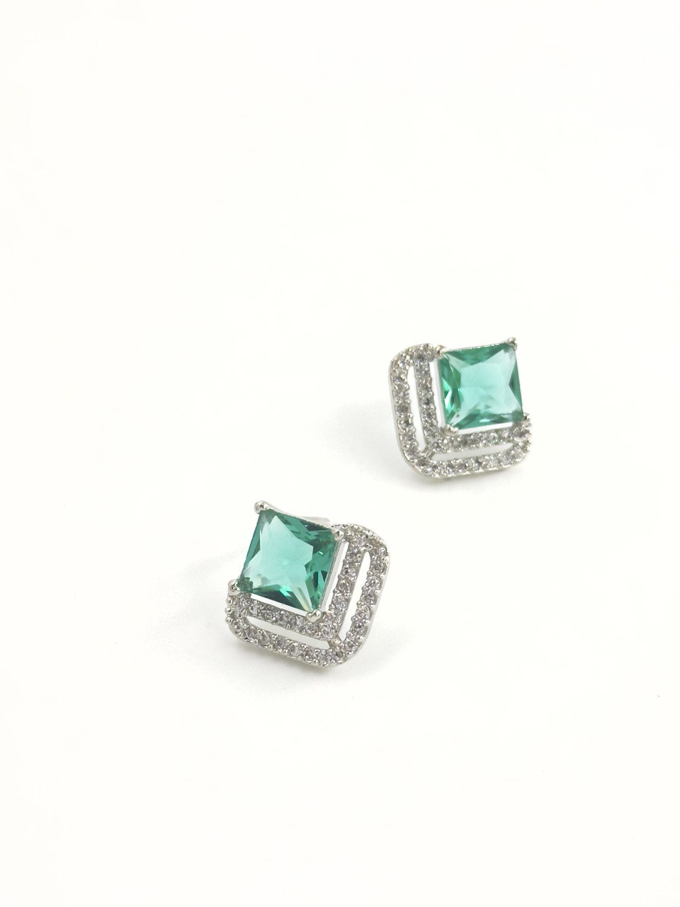 Sea green American Diamond studs