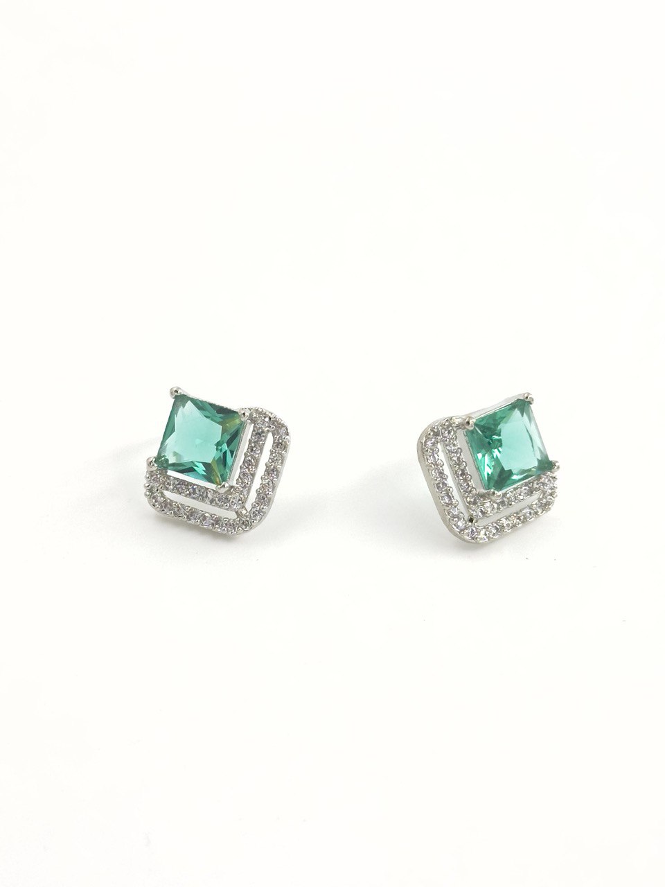 Sea green American Diamond studs