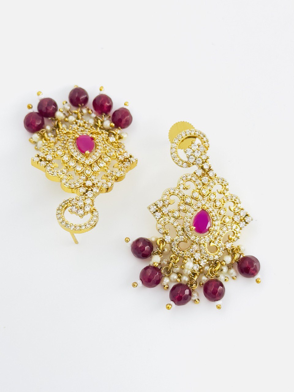 Ruby gold plated dangler