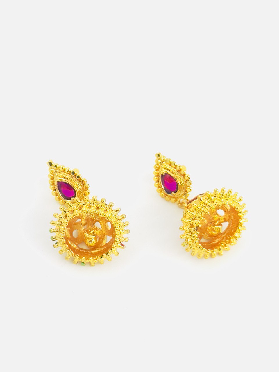 Multicolour gold plated Jhumkis