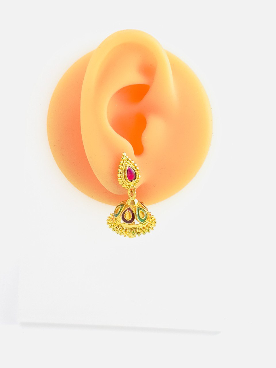 Multicolour gold plated Jhumkis