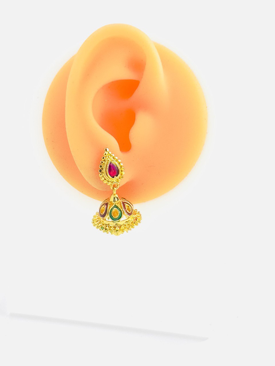 Multicolour gold plated Jhumkis