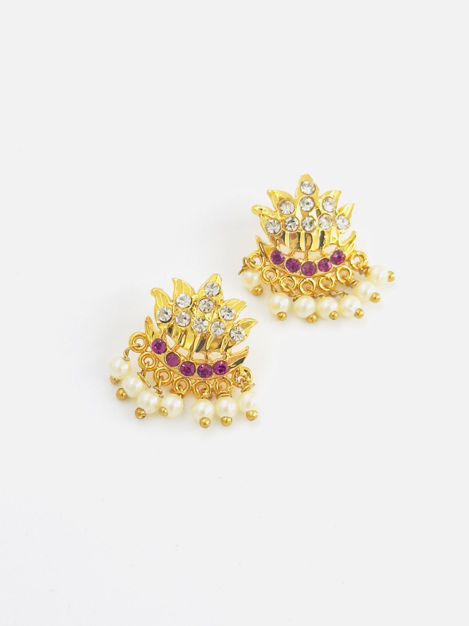 Pink gold plated studs