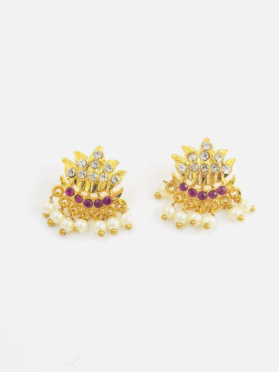Pink gold plated studs