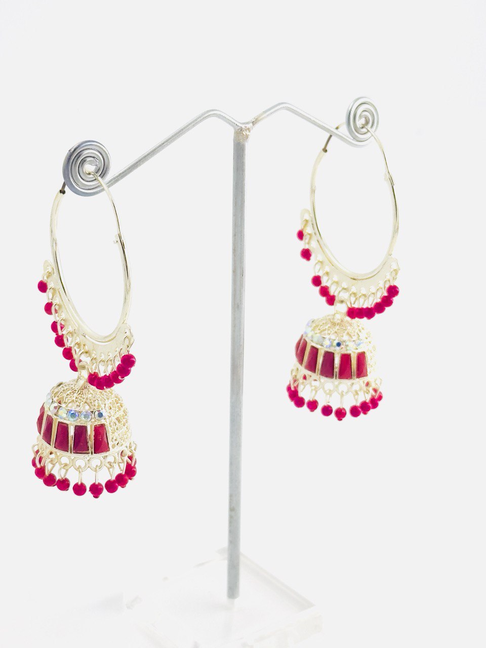 Pink Aadhya Jhumkis