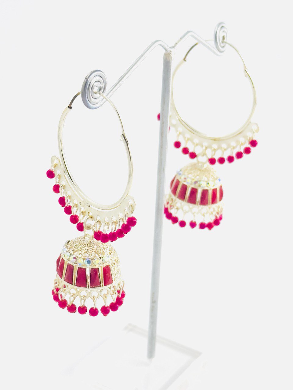 Pink Aadhya Jhumkis